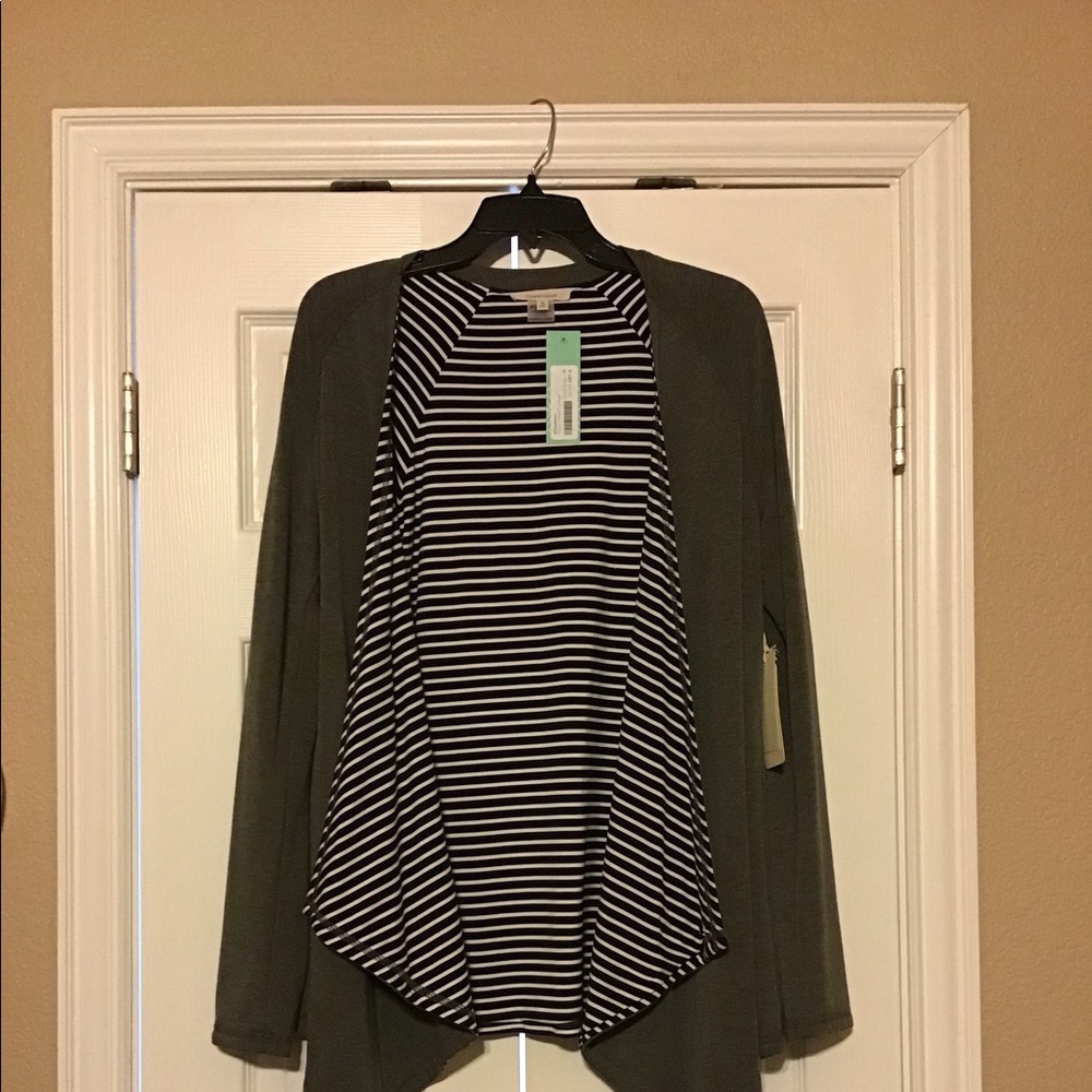 Dark gray draped cardigan